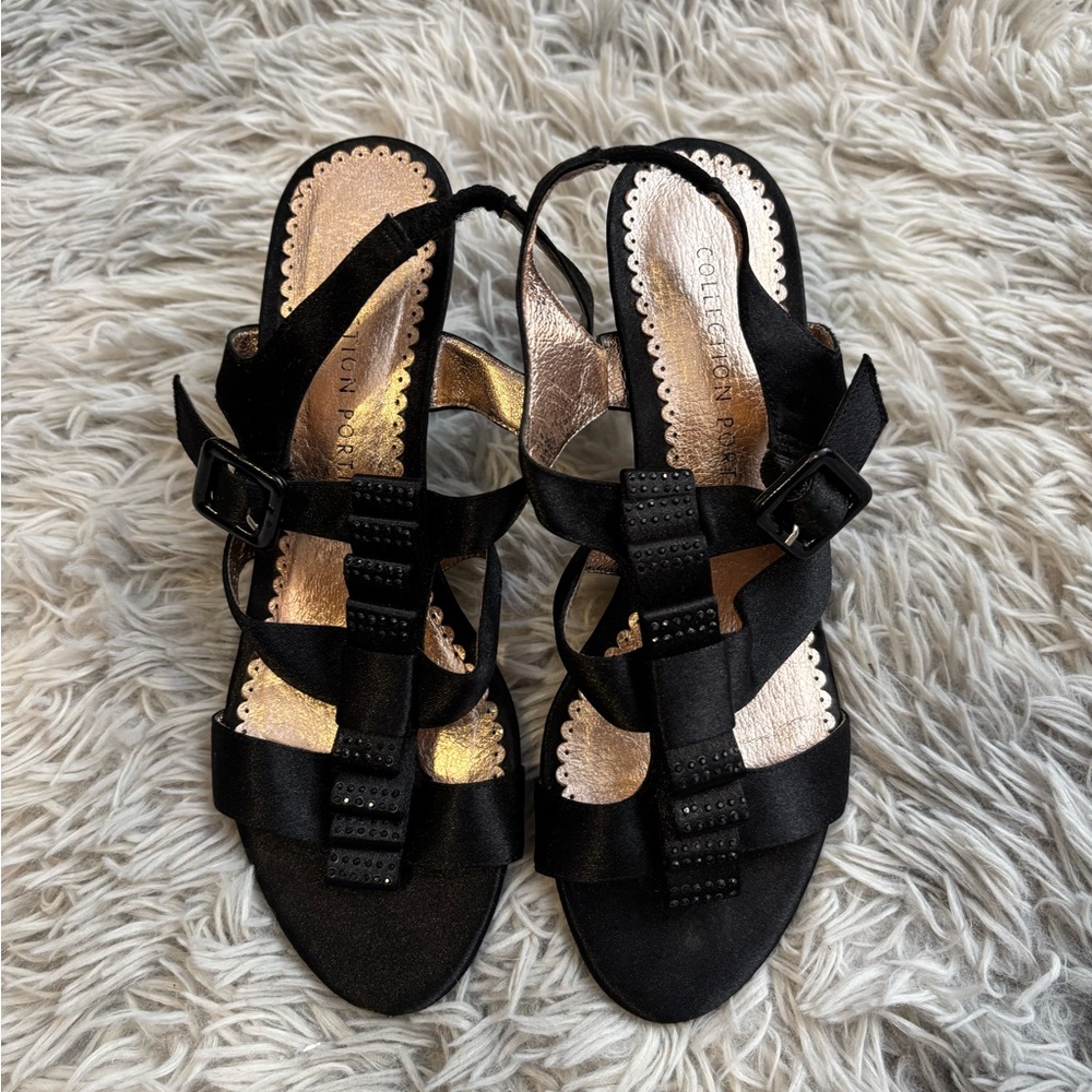 Elegant Black Women's Heeled Sandals
